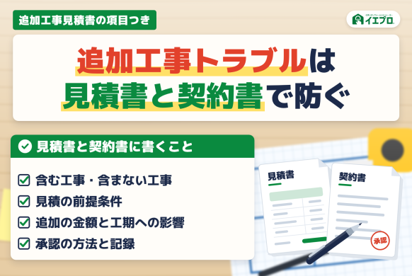 リフォームの追加工事トラブルを防ぐ見積書・契約書の書き方｜前提条件と承認の記録