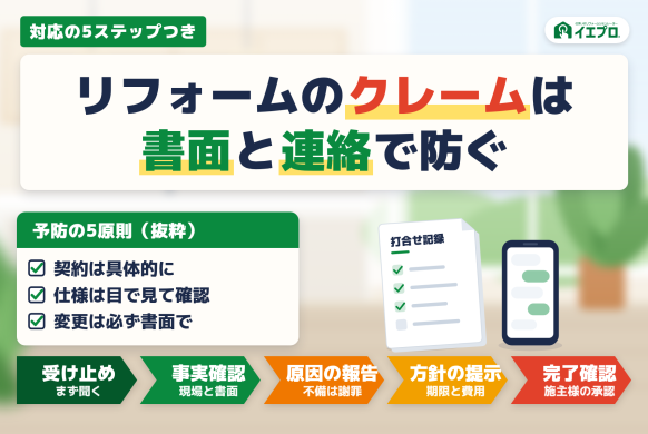 リフォームのクレームを減らす予防設計と発生時の対応｜信頼を守る5つの原則